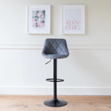 Tabouret de bar en velours gris ROBIN